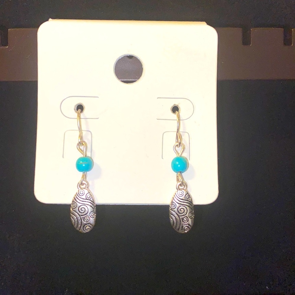 Sterling silver and turquoise earrings.